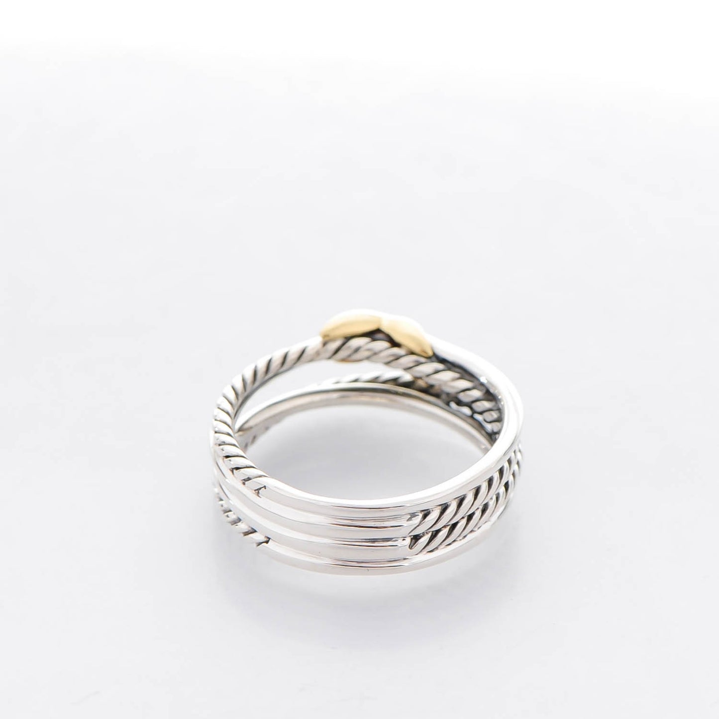 Sterling Silver 18K Yellow Gold 6mm X Crossover Ring 54 7
