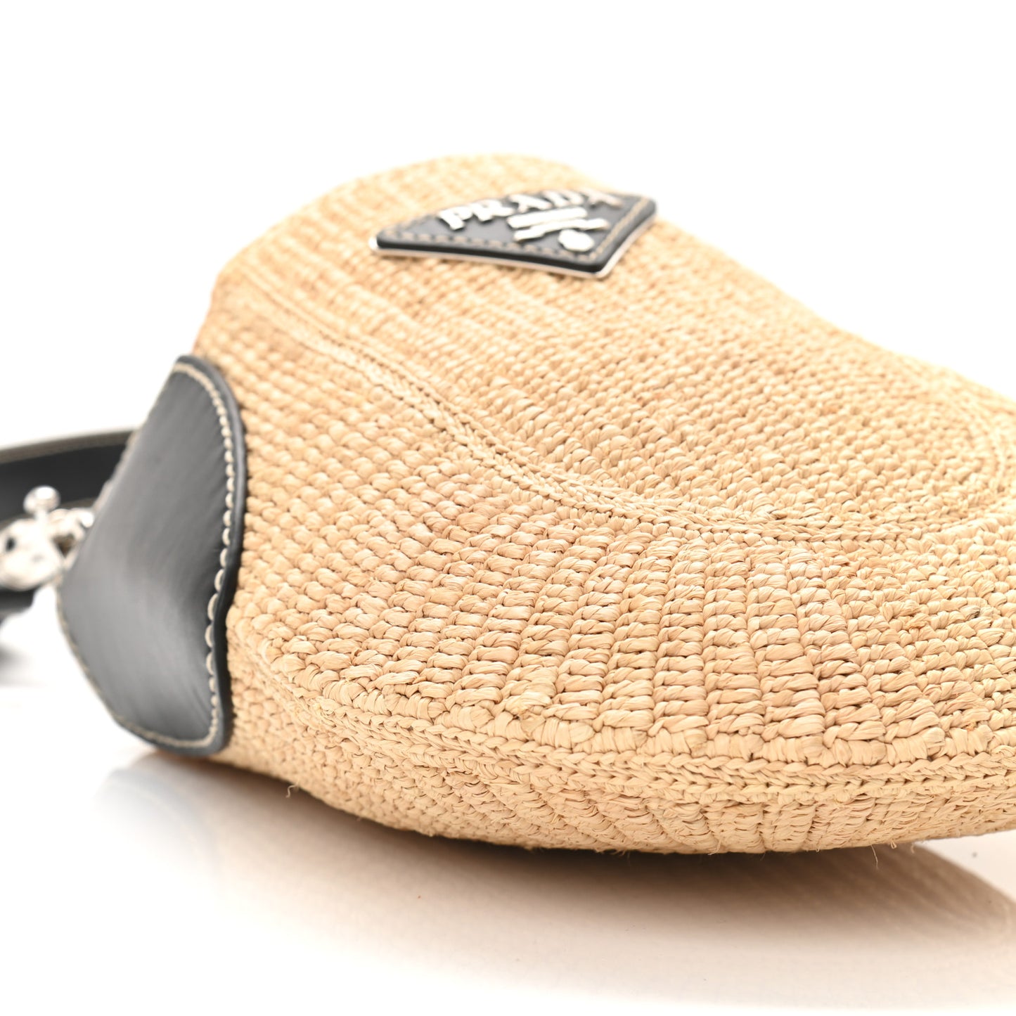Raffia Vitello Small Hobo Naturale Black