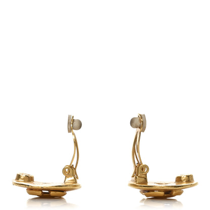 Chanel CC Button Clip On Earrings Gold 3 of 4