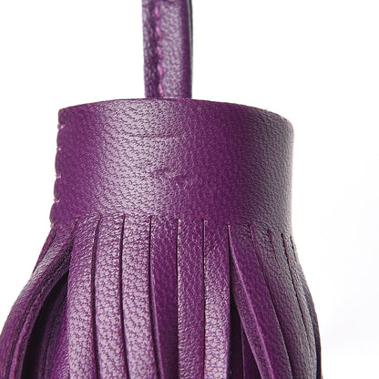 Hermes Lambskin Carmen Tassel Key Holder Violet 3 of 6