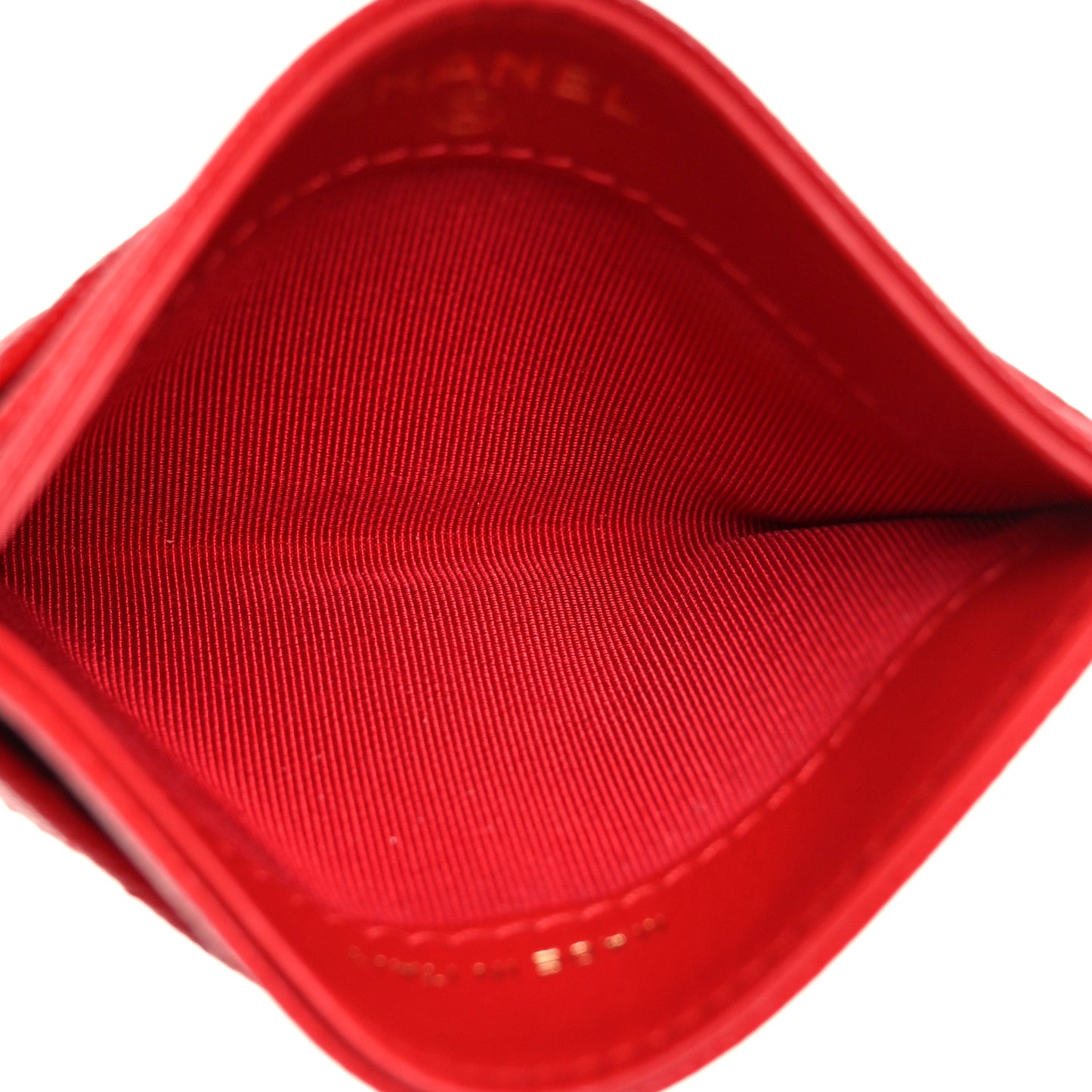 Caviar Quilted Card Holder Red