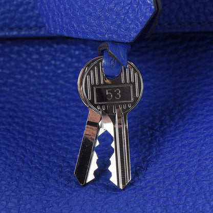 Hermes Taurillon Clemence Shoulder Kelly 40 Bleu Electrique 14 of 32