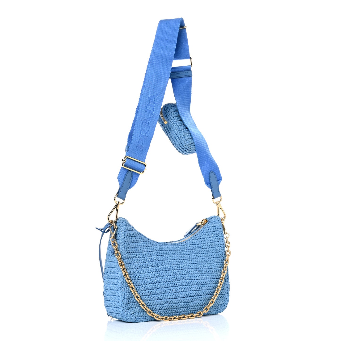 Yarn Raffia Effect Crochet Re-Edition 2005 Shoulder Bag Celeste