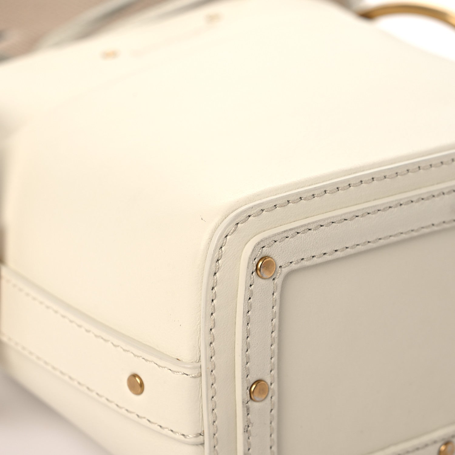 Chloe Smooth Calfskin Mini Roy Bucket Bag Natural White 9 of 18