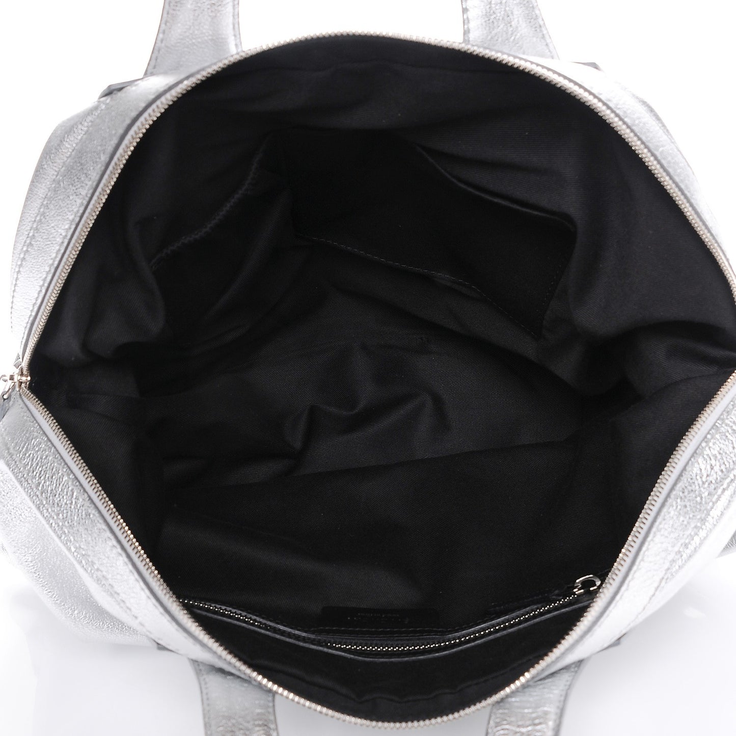 Metallic Calfskin Medium Nightingale Silver