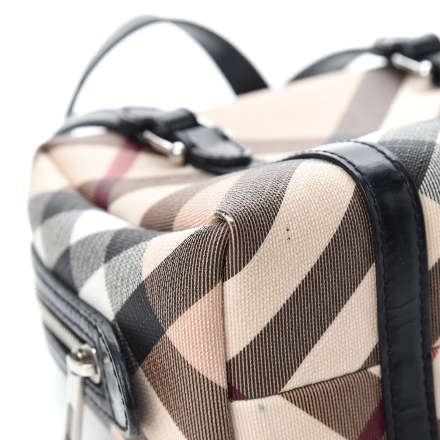 Patent Trim Nova Check Tote Black