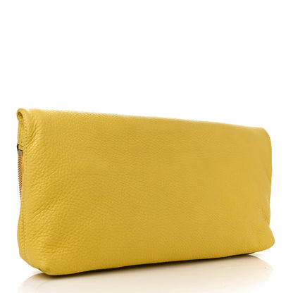 Alexander McQueen Grainy Calfskin Padlock Skull Clutch Yellow 3 of 9