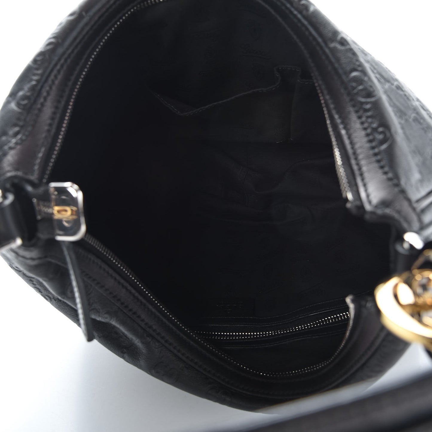 Guccissima Medium GG Twins Hobo Black