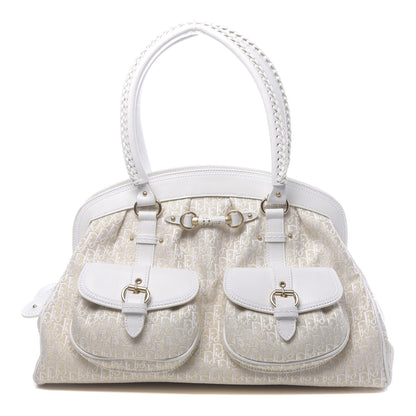 Christian Dior Monogram Large My Dior Frame Pocket Satchel White 1 of 16