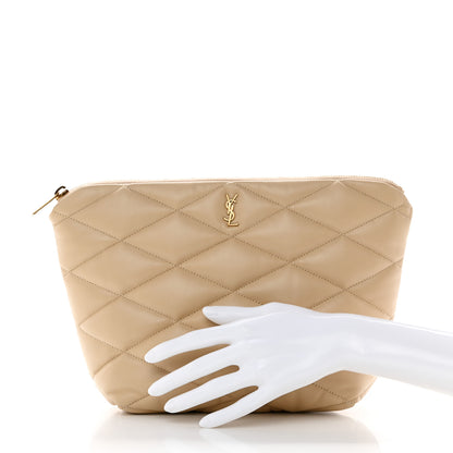 Saint Laurent Lambskin Monogram Medium Sade Puffer Taupe 2 of 9