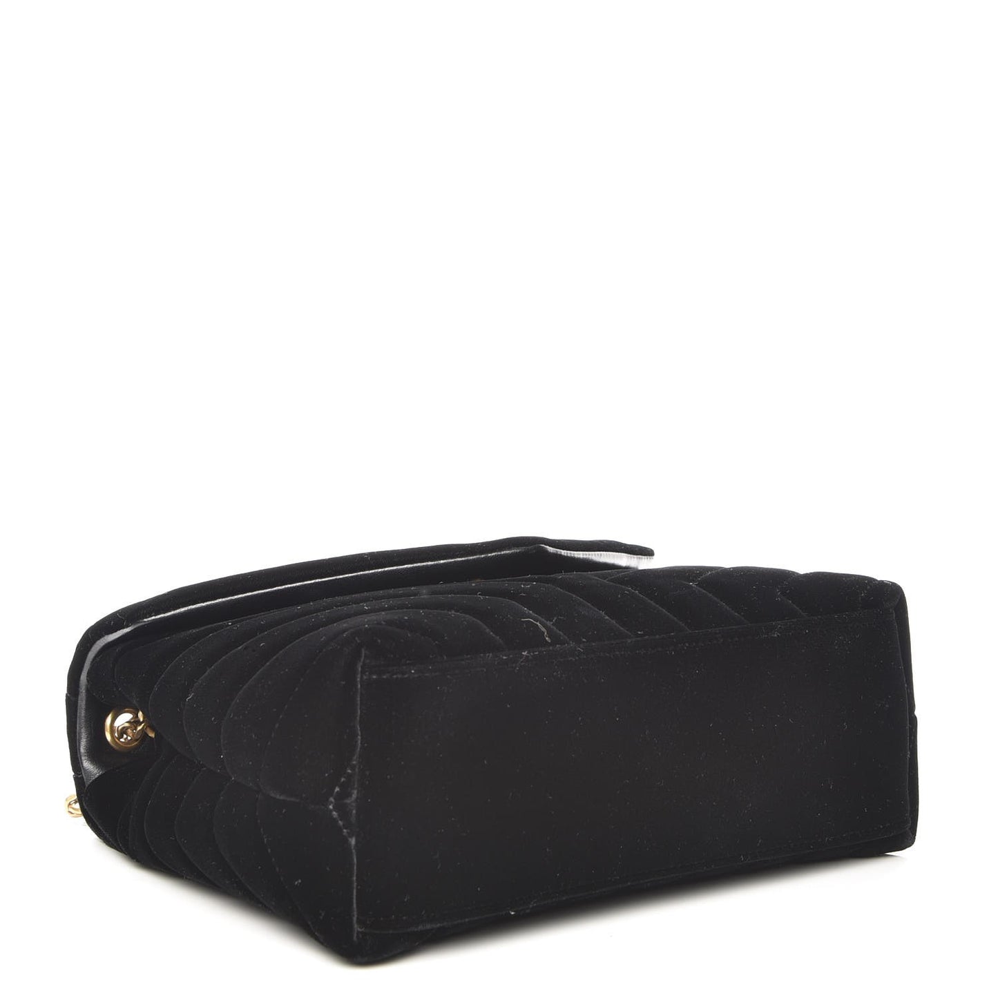 Velvet Y Quilted Monogram Small Loulou Chain Satchel Black