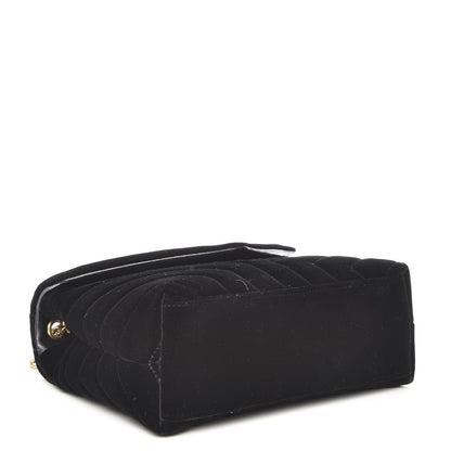 Saint Laurent Velvet Y Quilted Monogram Small Loulou Chain Satchel Black 4 of 9