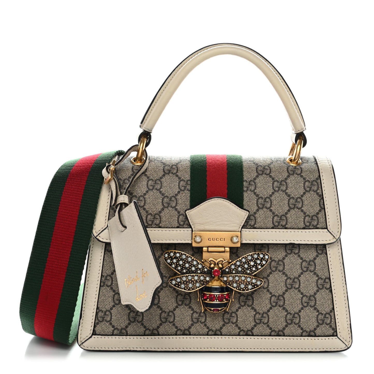 GG Supreme Monogram Small Queen Margaret Top Handle Bag White