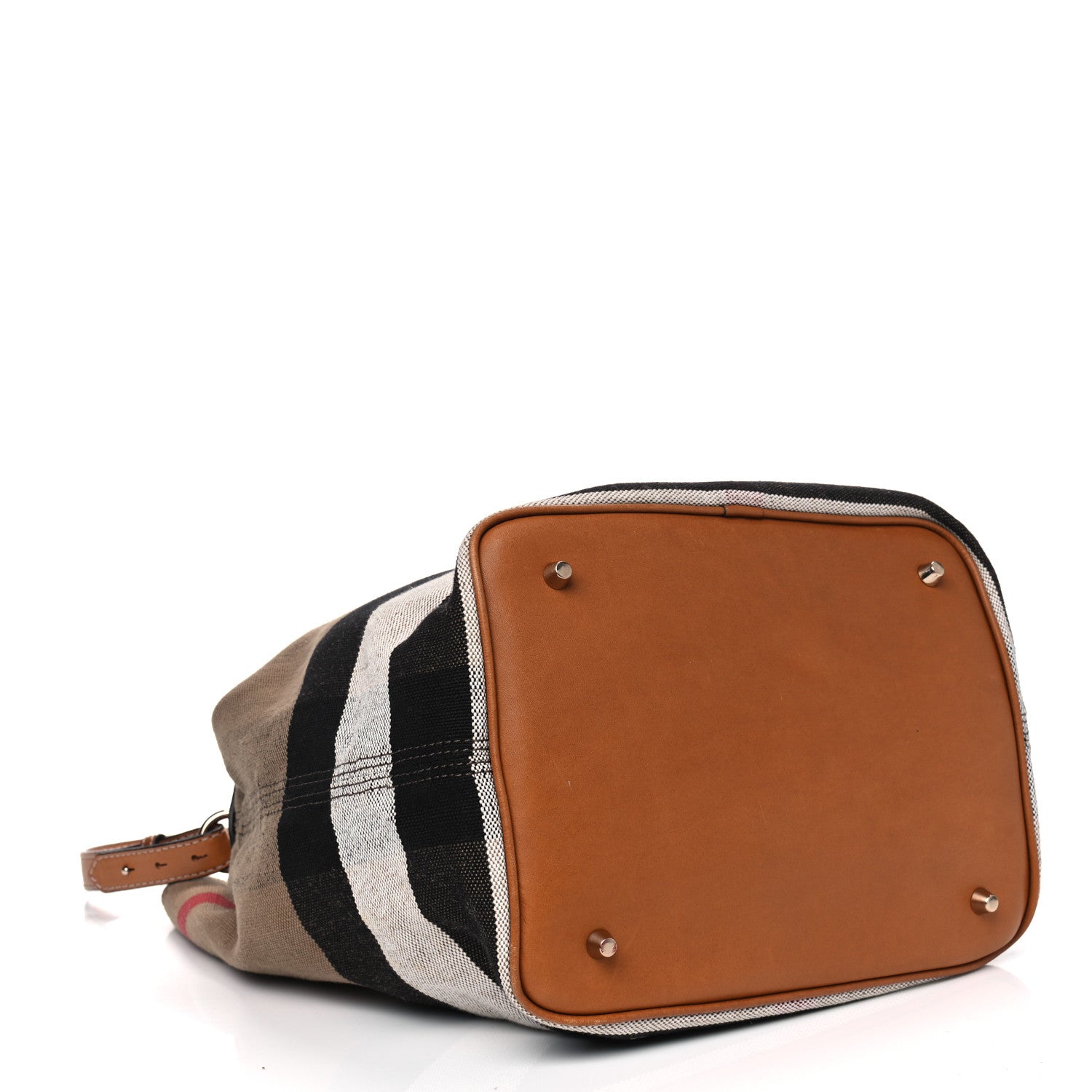 Burberry Canvas Mega Check Medium Ashby Hobo Saddle Brown 3 of 10
