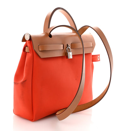 Hermes Vache Hunter Toile Herbag Zip 31 PM Capucine Fauve 3 of 10