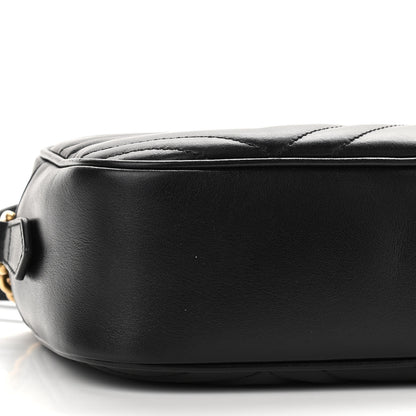Gucci Calfskin Matelasse Small GG Marmont Chain Shoulder Bag Black 9 of 11