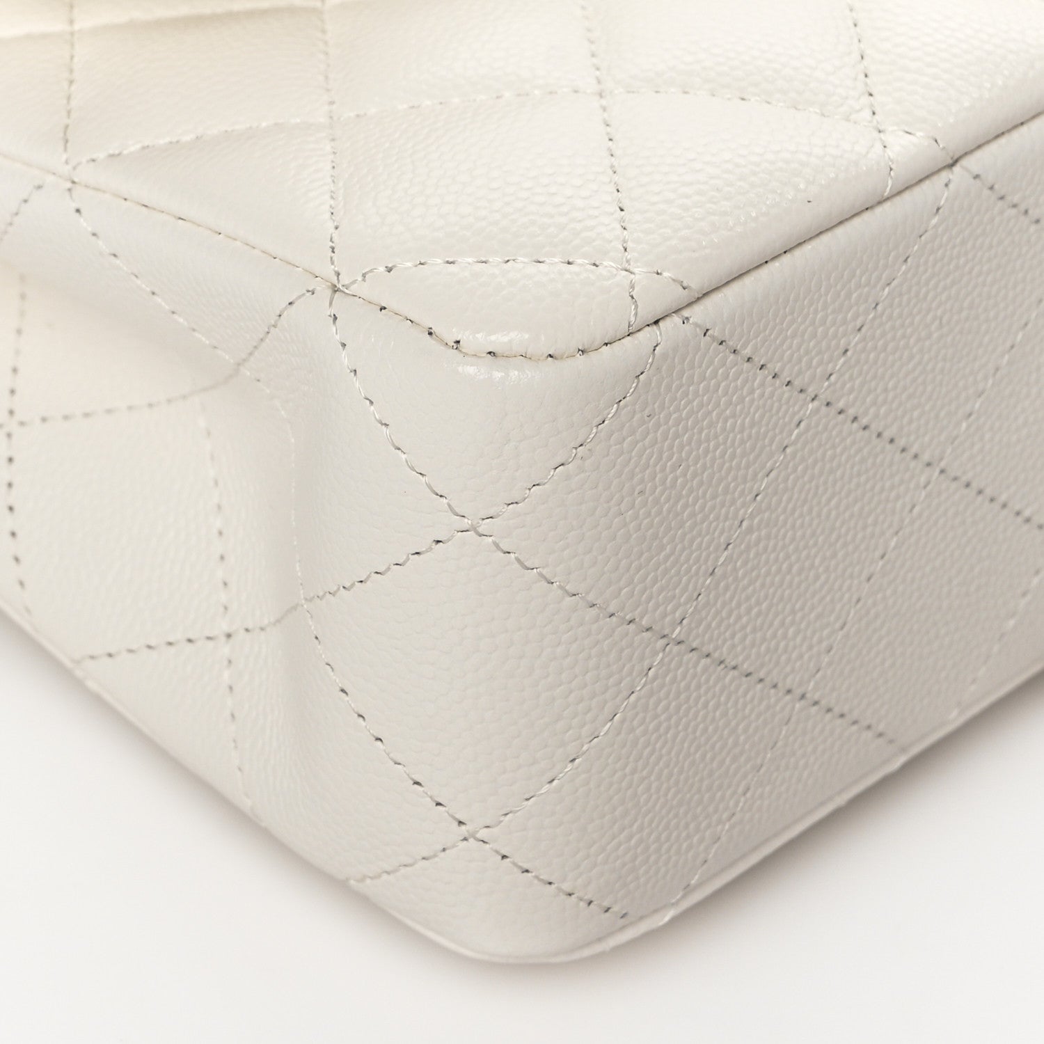 Chanel Caviar Quilted Medium Double Flap White 9 of 10