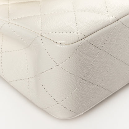 Chanel Caviar Quilted Medium Double Flap White 9 of 10