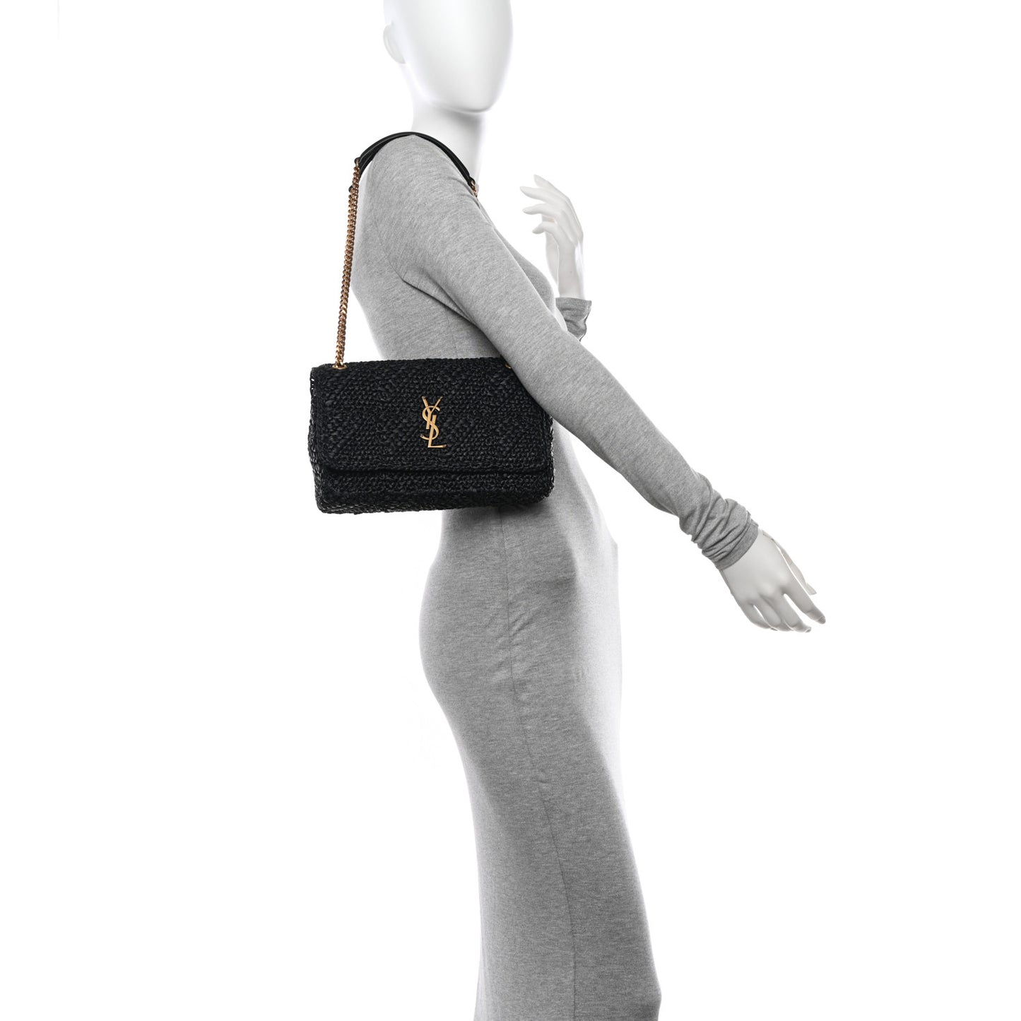 Raffia Monogram Medium Jamie Black