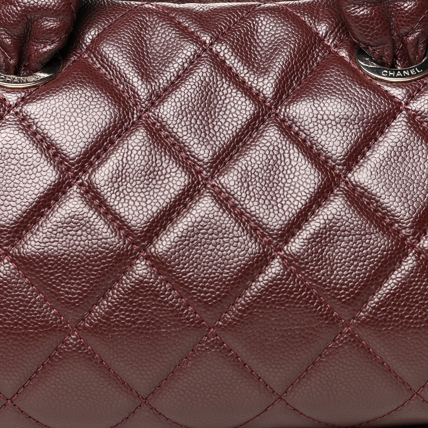 Chanel Caviar Quilted CC Timeless Bowler Burgundy 8 of 12