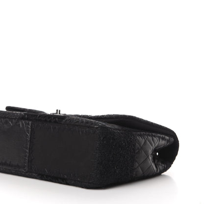 Chanel Tweed Patchwork Jumbo Single Flap Black 10 of 11