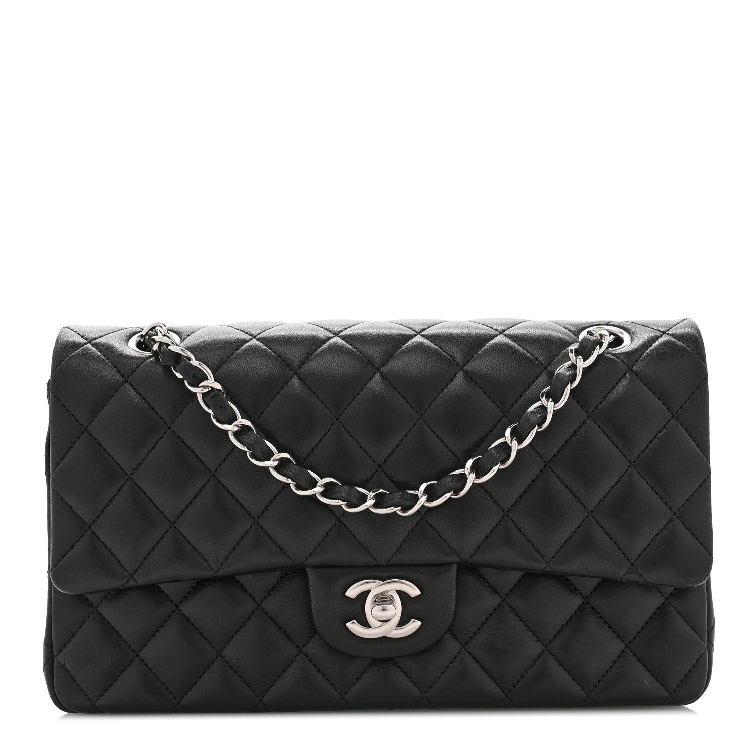 Chanel Lambskin Quilted Medium Double Flap Black 1 of 12