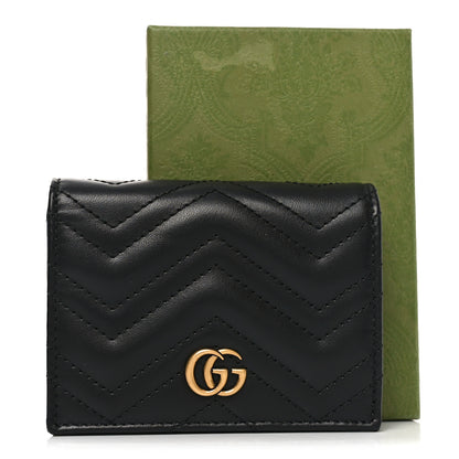 Gucci Calfskin Matelasse GG Marmont Card Case Wallet Black 8 of 8