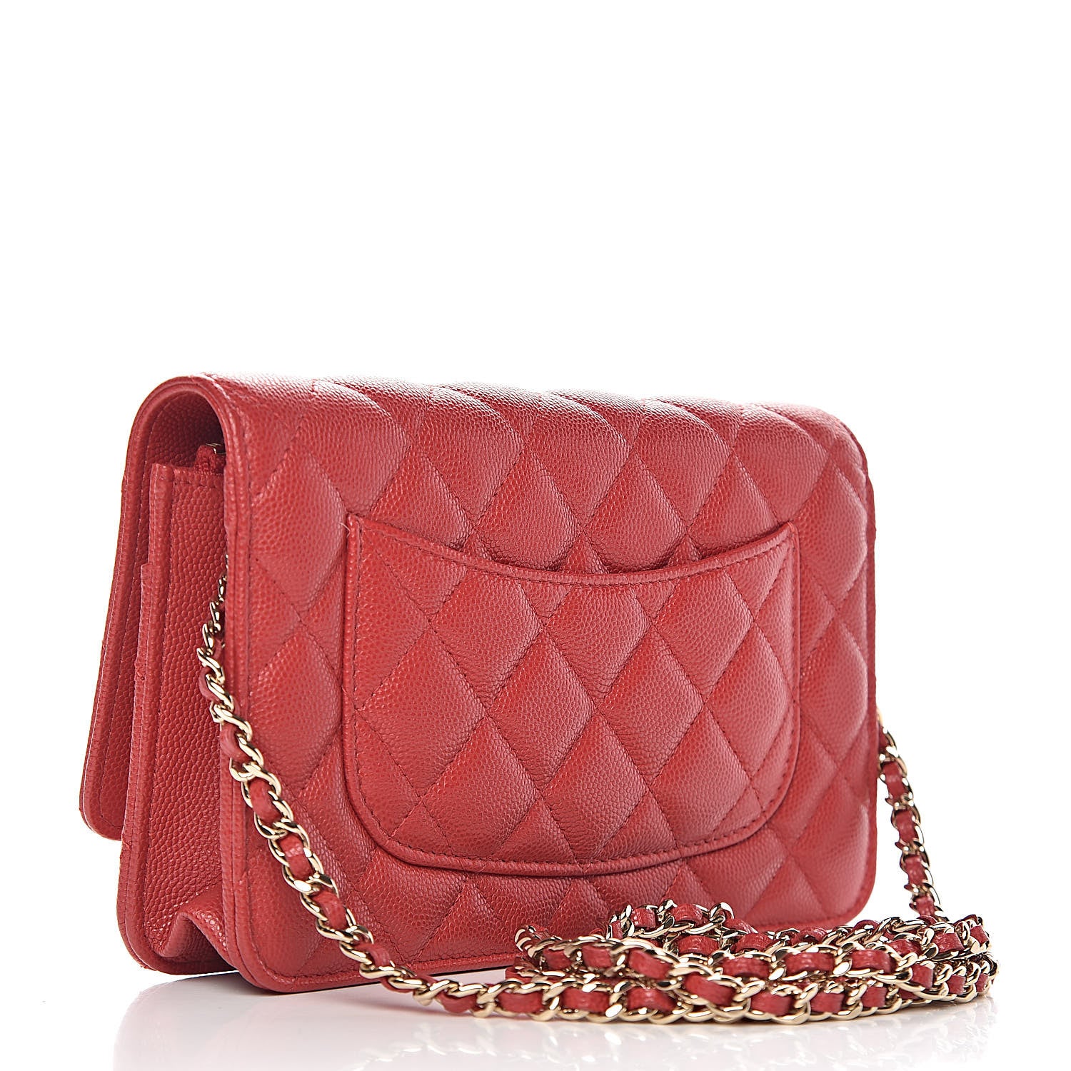 Chanel Caviar Quilted Wallet on Chain WOC Red 3 of 14