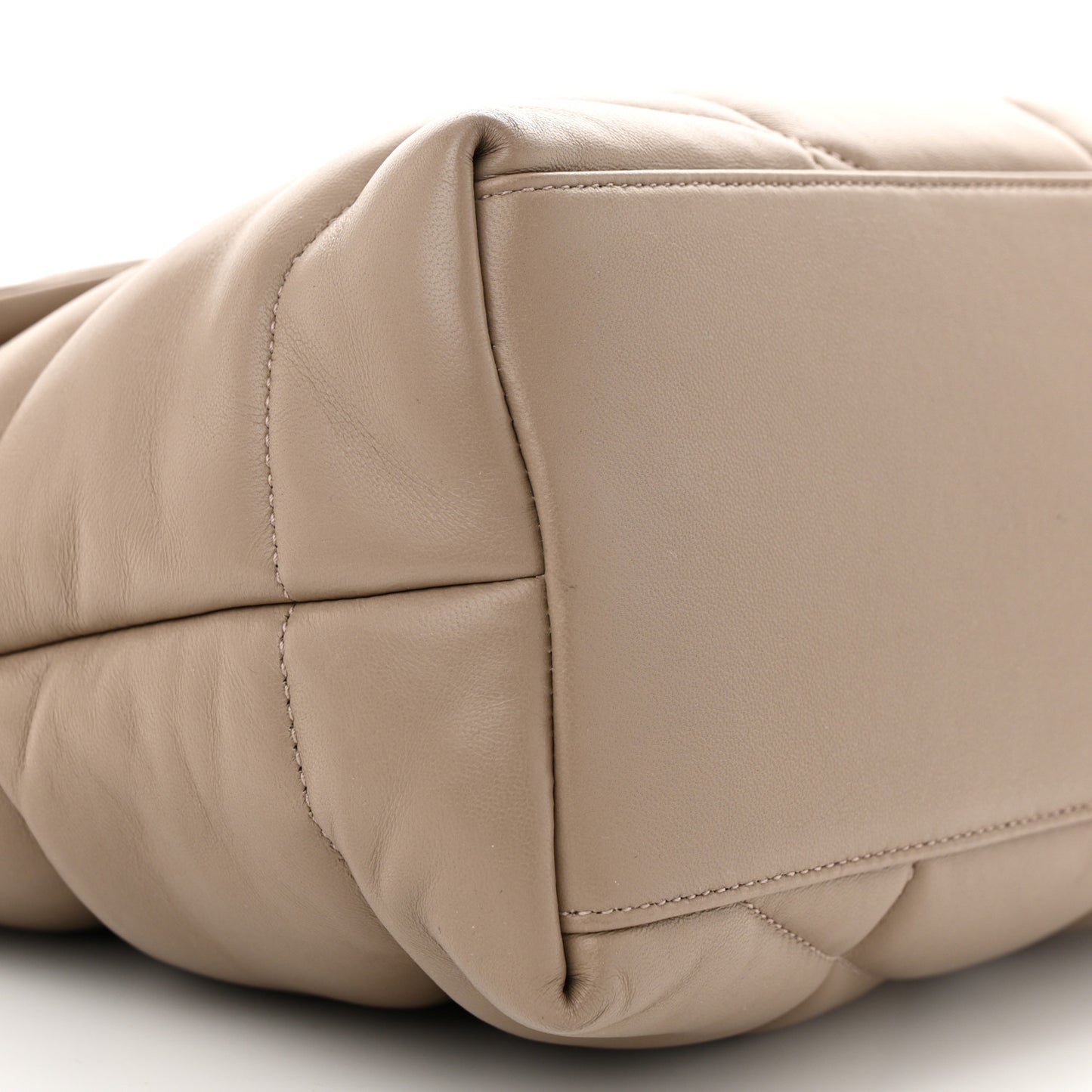 Lambskin Quilted Medium Loulou Puffer Monogram Chain Satchel Dusty Grey