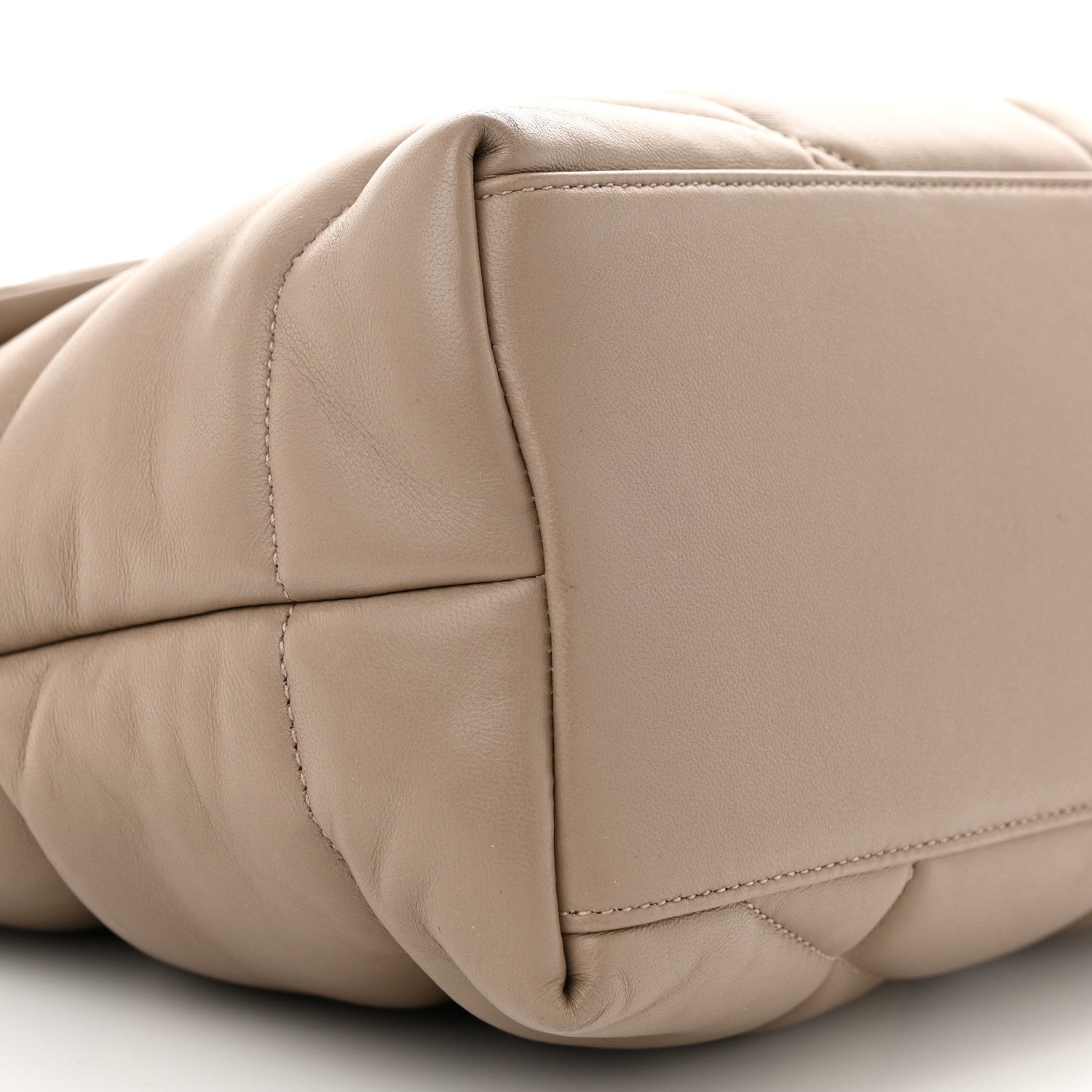 Saint Laurent Lambskin Quilted Medium Loulou Puffer Monogram Chain Satchel Dusty Grey 10 of 11