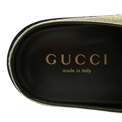 Gucci New Canvas Monogram GG Granada Kid Womens Horsebit Mules 36.5 Green 8 of 10
