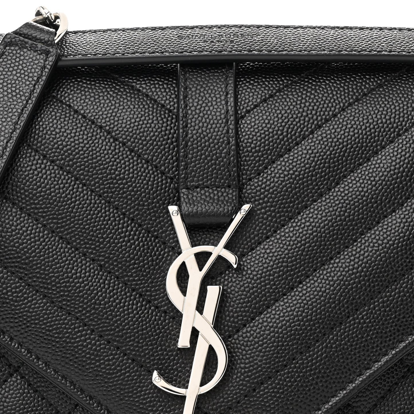 Grain De Poudre Textured Mixed Matelasse Triquilt Medium Monogram Satchel Black