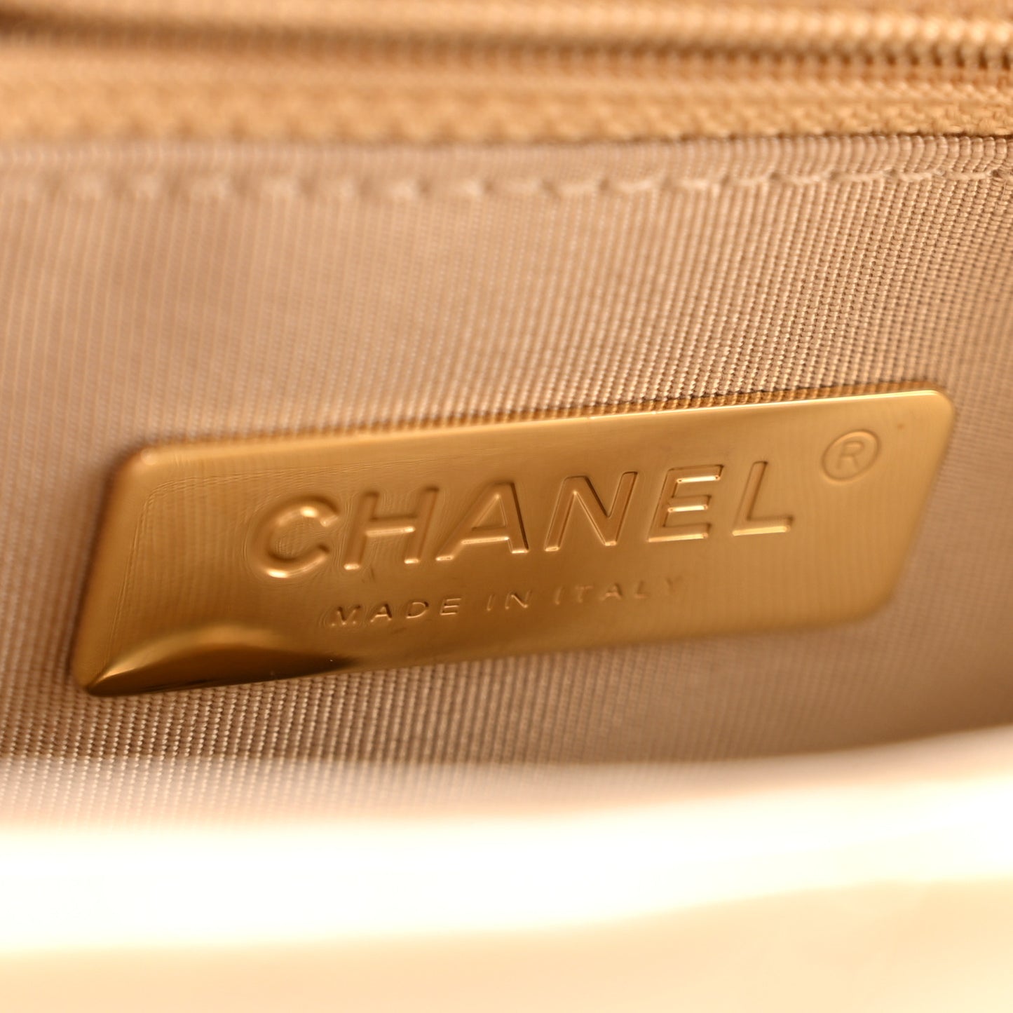 Lambskin Quilted Medium Chanel 19 Flap Dark Beige
