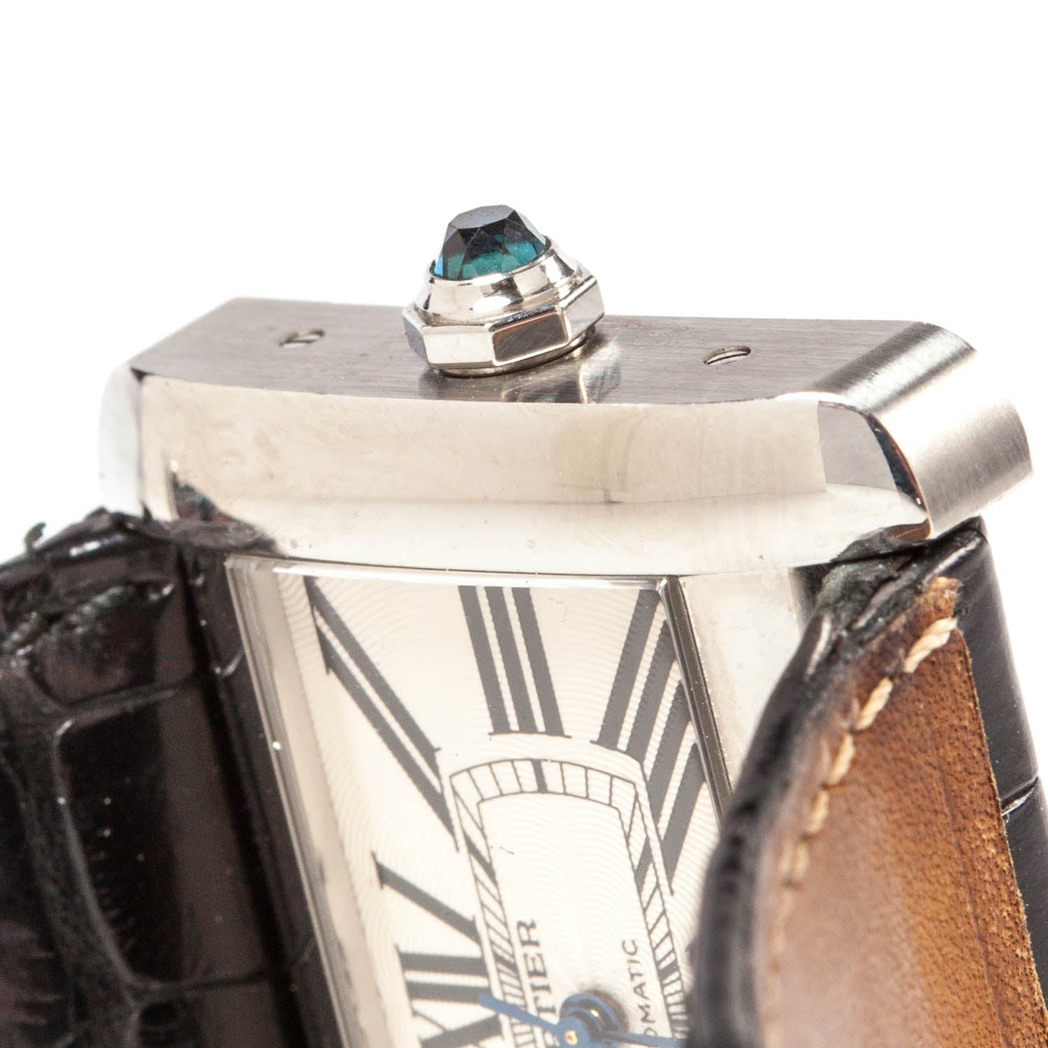 Cartier Stainless Steel Alligator 38mm Tank Divan Automatic Watch 5 of 15