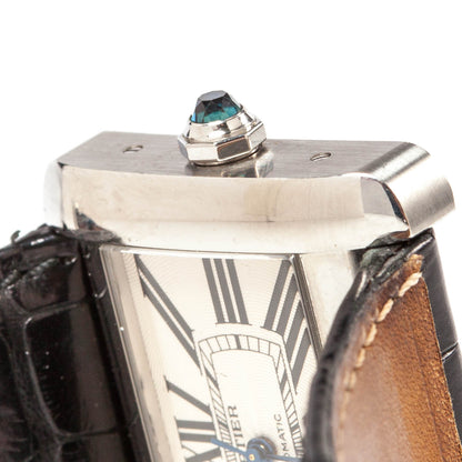 Cartier Stainless Steel Alligator 38mm Tank Divan Automatic Watch 5 of 15