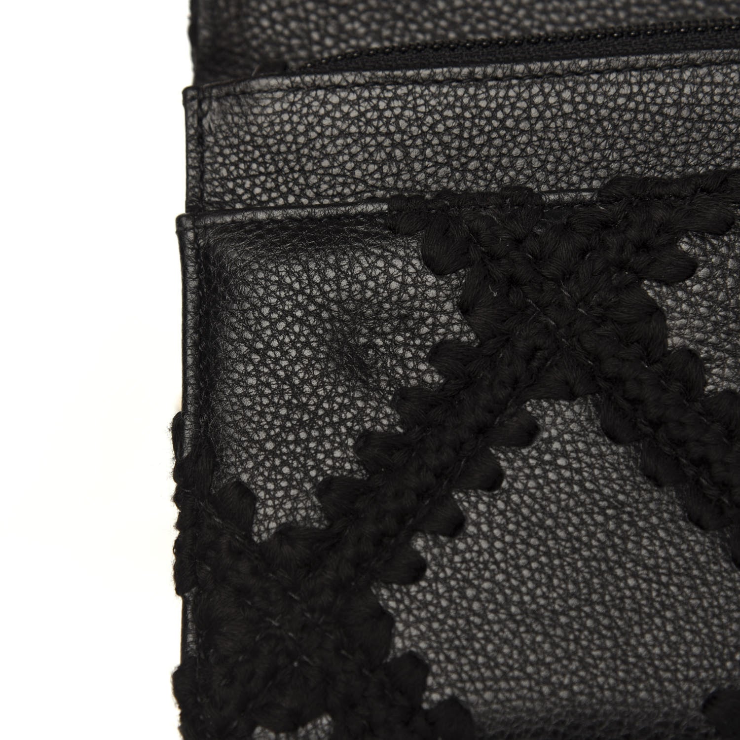 Chanel Calfskin Crochet 19 Wallet On Chain WOC Black 12 of 13