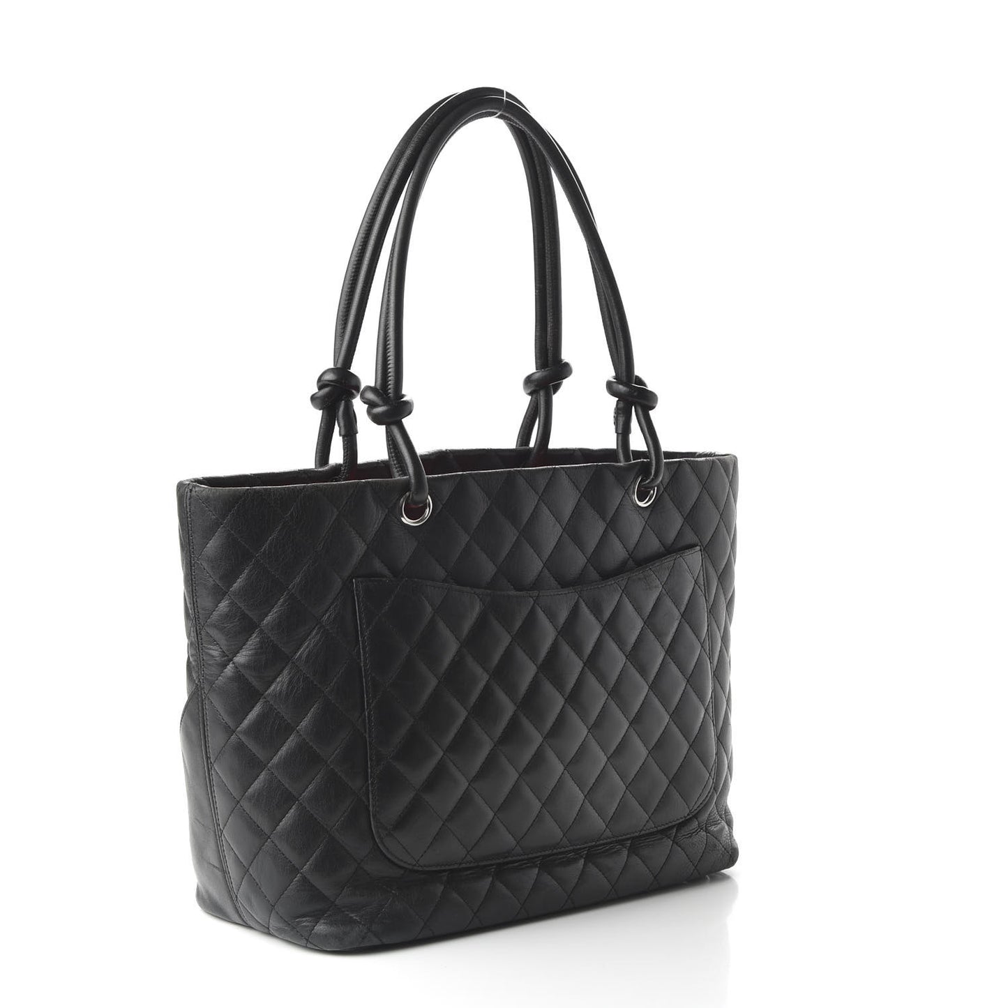 Calfskin Quilted Large Cambon Tote Black