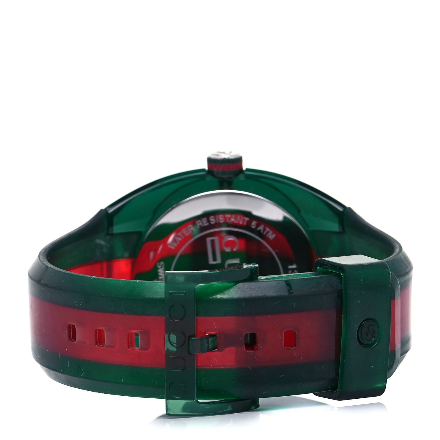 Gucci Stainless Steel Rubber 46mm Sync Web Quartz Watch Green 3 of 5