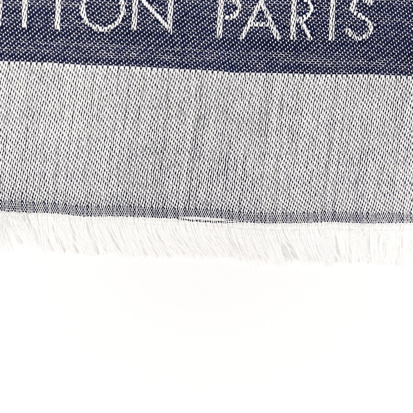 Silk Wool Monogram Denim Shawl Blue Clair