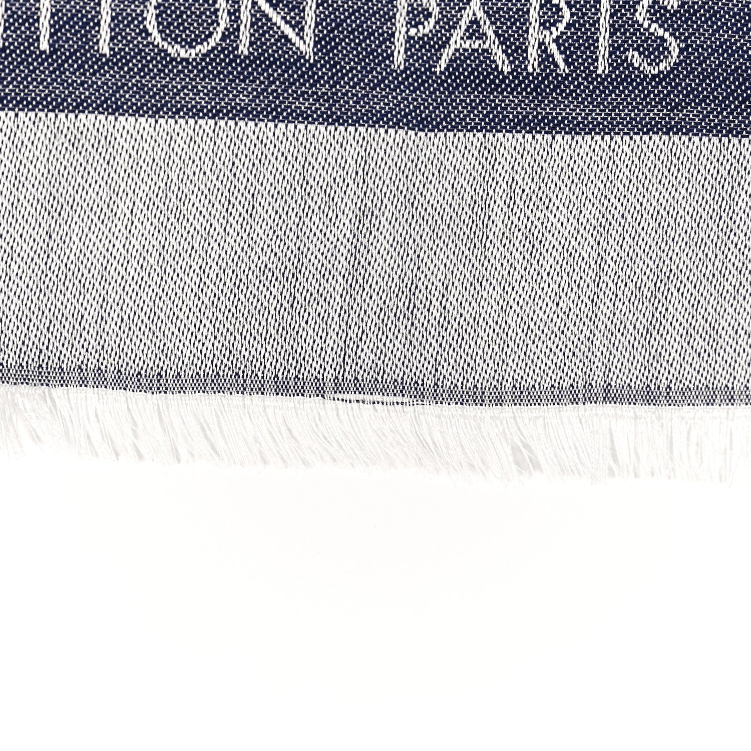Louis Vuitton Silk Wool Monogram Denim Shawl Blue Clair 6 of 7