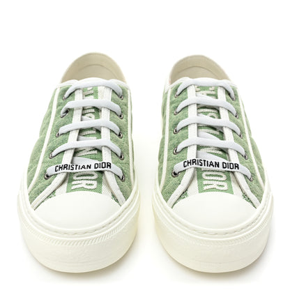 Christian Dior Canvas Cannage Walk 'N' Dior Low Top Sneakers 37.5 Pale Green 2 of 11