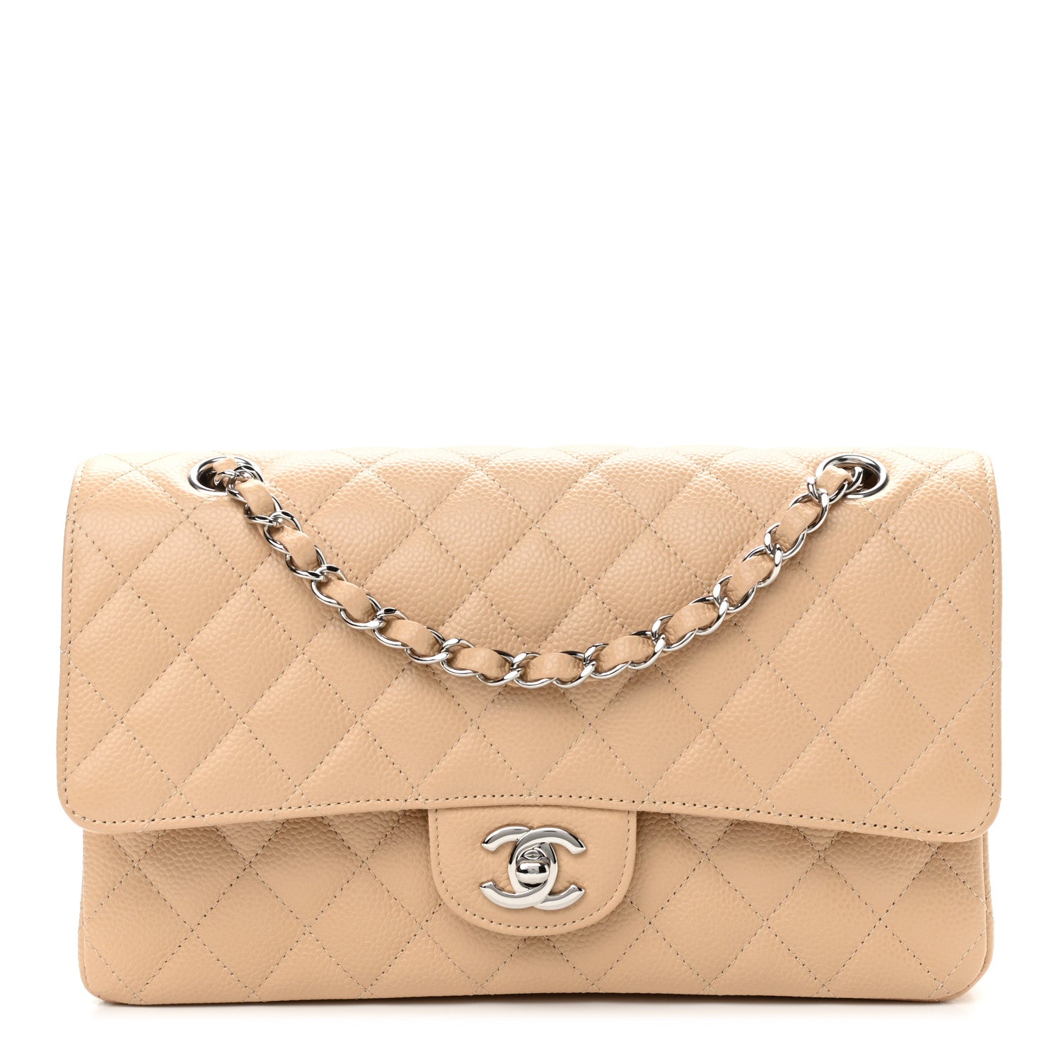 Chanel Caviar Quilted Medium Double Flap Beige Clair 1 of 10
