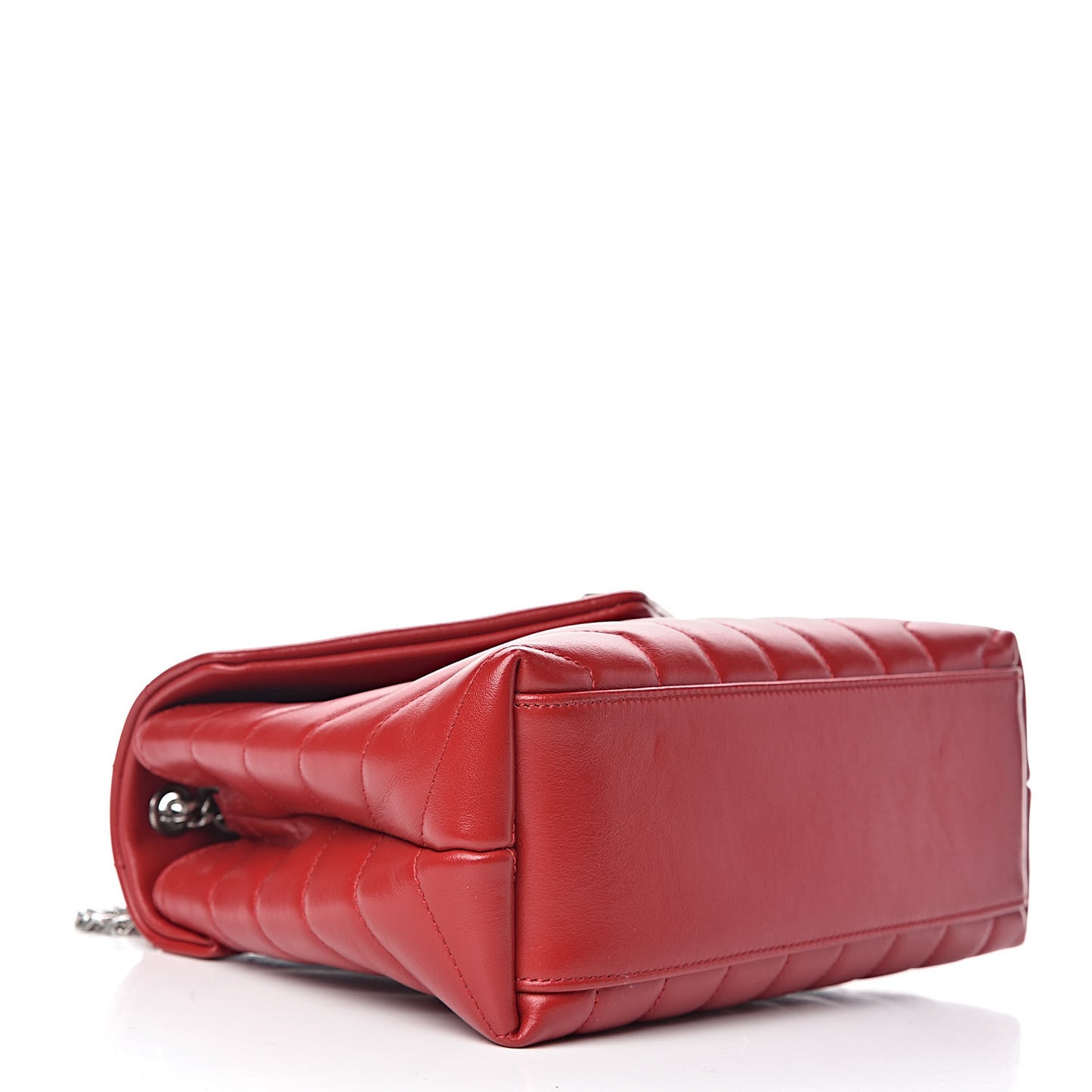 Calfskin Y Quilted Monogram Small Loulou Crossbody Bag Red