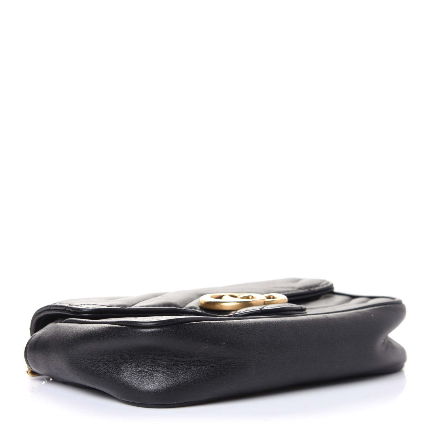 Gucci Calfskin Matelasse Super Mini GG Marmont Shoulder Bag Black 3 of 4