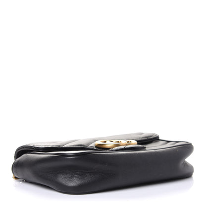 Gucci Calfskin Matelasse Super Mini GG Marmont Shoulder Bag Black 3 of 4