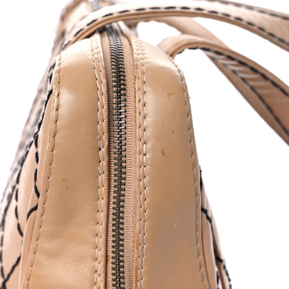 Chanel Calfskin Wild Stitch Vertical Top Handle Bag Beige 27 of 36