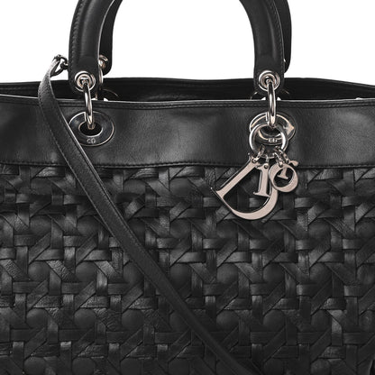 Christian Dior Lambskin Woven Lady Dior Avenue Tote Black 8 of 12