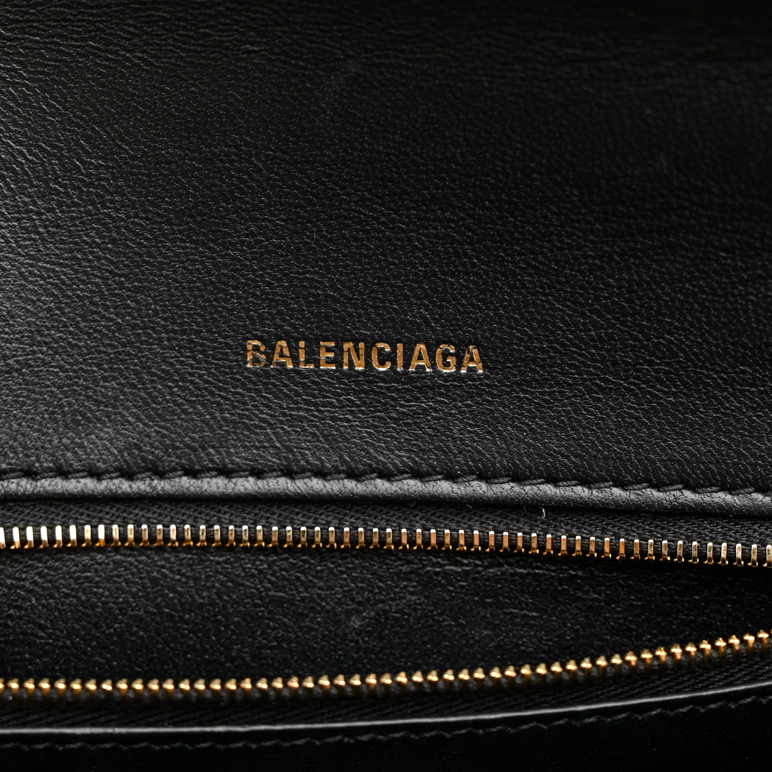 Balenciaga Shiny Calfskin Crocodile Embossed Small Hourglass Top Handle Bag Black 6 of 13