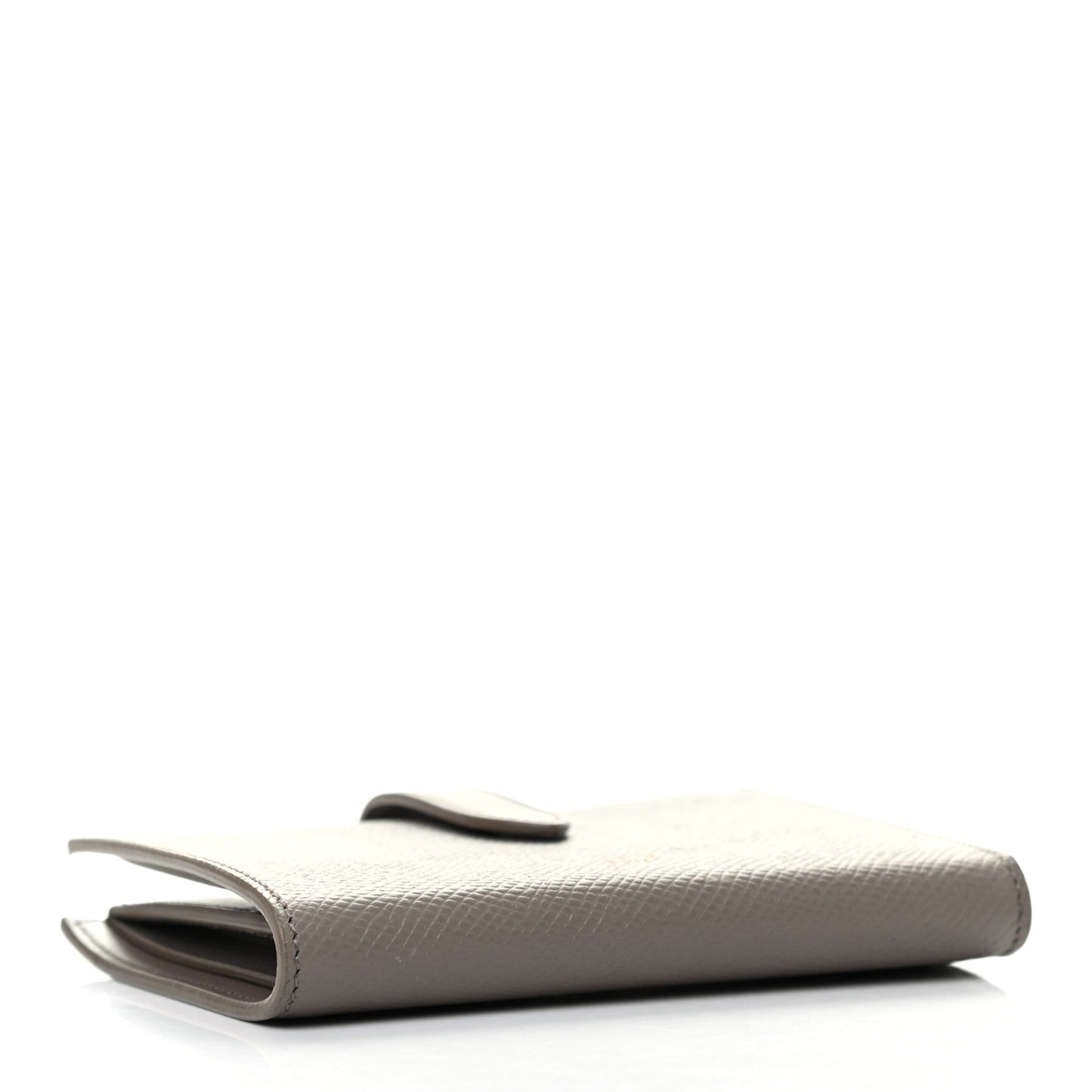 Grained Calfskin Medium Multifunction Strap Wallet Grey