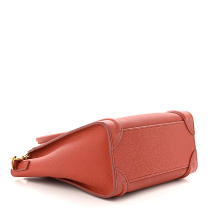 Celine Drummed Calfskin Nano Luggage Terracotta 4 of 11